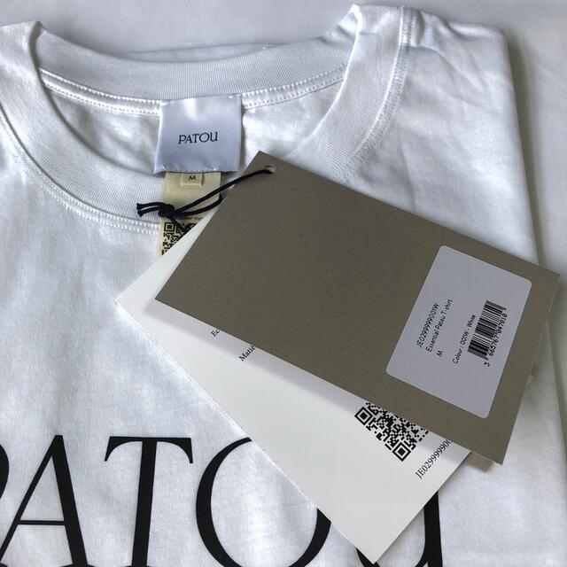 JEAN PATOU(ジャンパトゥ)の新品未着用 Patou 白M オーガニックコットン パトゥ ロゴTシャツ レディースのトップス(Tシャツ(半袖/袖なし))の商品写真