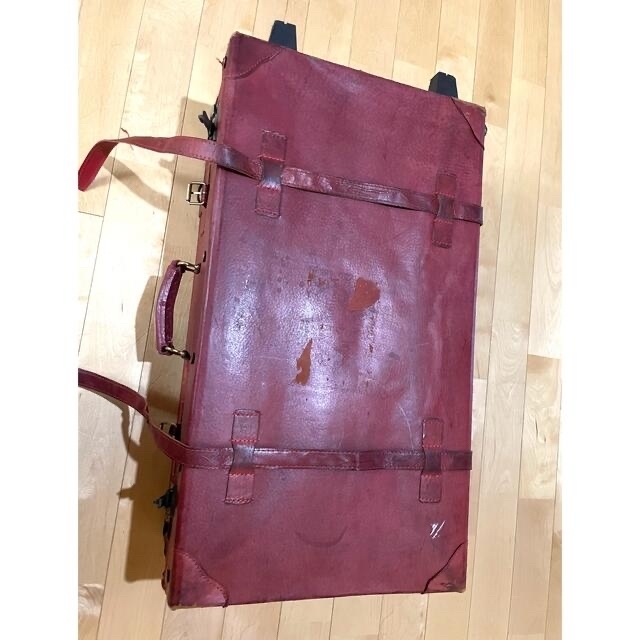牛革スーツケース 2輪 キャリー レッド 赤 レディースのバッグ(スーツケース/キャリーバッグ)の商品写真