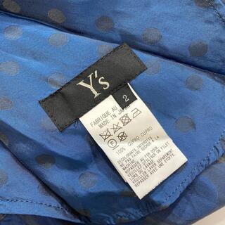 Y's ワイズ 16SS ドットプリント 変形スカート 紺青 2