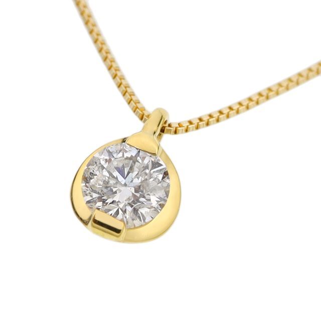 ラスト1点】【0.3ct】1粒ダイヤモンドネックレス 45cm K18YG-