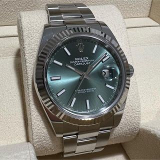 ロレックス(ROLEX)の【新品未使用】ロレックス デイトジャスト41 ミントグリーン126334 (腕時計(アナログ))