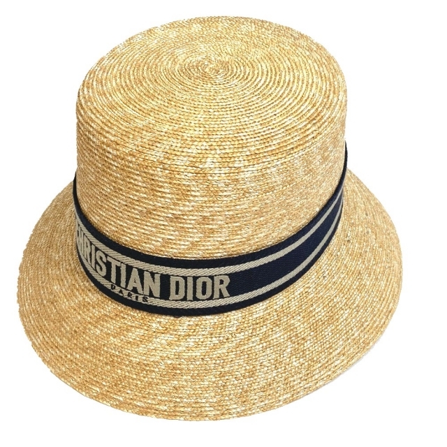 Dior - ディオール Dior DIORESORT  ディオリゾート 11DRT952G180 帽子 ハット ストロー ベージュ×ネイビー 未使用