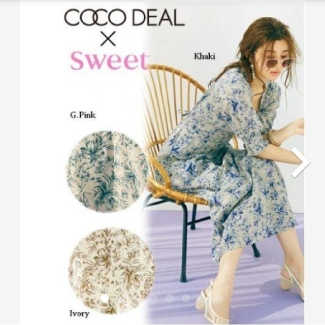 【sweetコラボ】COCODEALコットンフラワープリントコルセットワンピース