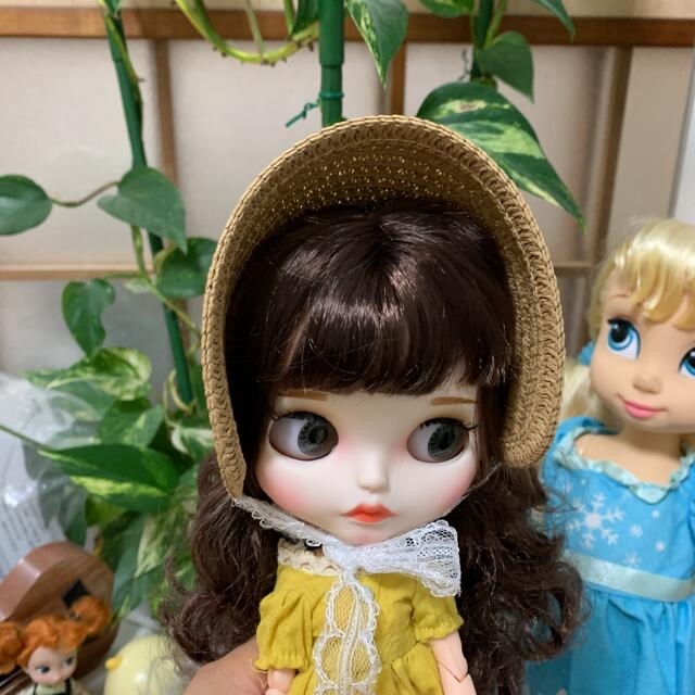 ブライス　ドール用　麦わら帽 ハンドメイドのぬいぐるみ/人形(人形)の商品写真