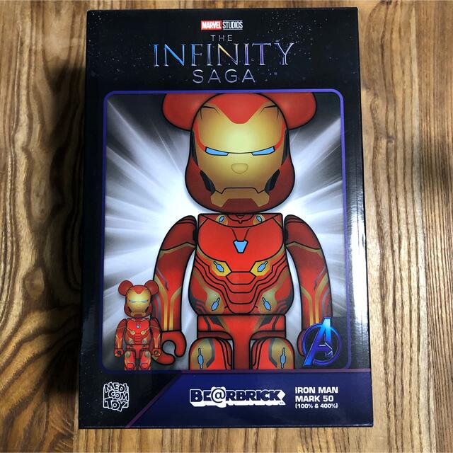 BE@RBRICK(ベアブリック)のBE@RBRICK IRON MAN MARK 50 100&400% ハンドメイドのおもちゃ(フィギュア)の商品写真