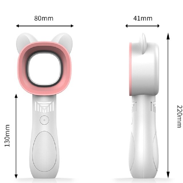 猫耳　ピンク　ハンディ羽根なし扇風機　充電式 スマホ/家電/カメラの冷暖房/空調(扇風機)の商品写真