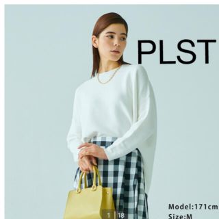 プラステ(PLST)の値下げ【タグ付き未使用】PLST  コットンポンチョセーター　白(ニット/セーター)