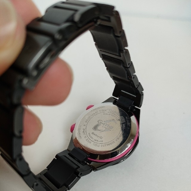 Baby-G(ベビージー)のジャンク　baby-g　ベビージー　　腕時計 　ブラック×ピンク　アナログ レディースのファッション小物(腕時計)の商品写真