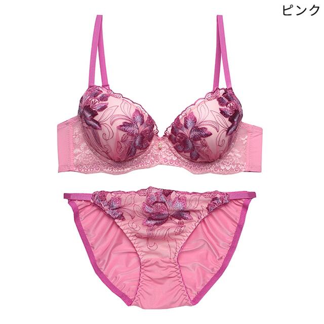 凛と咲き誇る✨♥️ビビッドリリーブラショーツセット(ピンク) レディースの下着/アンダーウェア(ブラ&ショーツセット)の商品写真