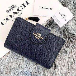 COACH - 新品☆COACH(コーチ)メンズ ミッドナイトブルー レザー 折り ...