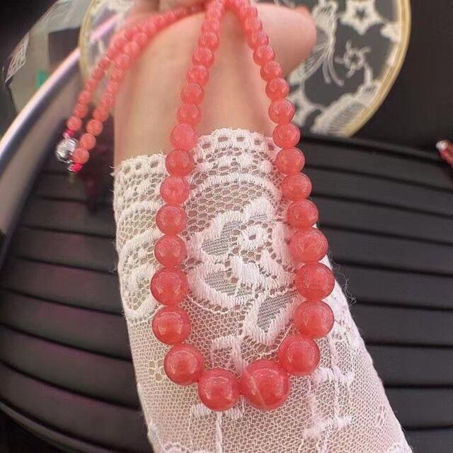 色移り有り ⭐︎【高級】天然 インカローズ ネックレス 5.4-13mm