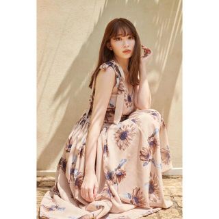 ハーリップトゥ(Her lip to)のHer lip to sunflower－printed midi dress(ロングワンピース/マキシワンピース)