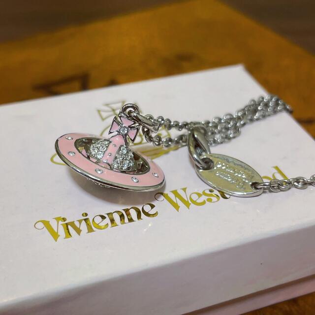 Vivienne Westwood(ヴィヴィアンウエストウッド)のレアVivienneWestwood ピンクサテライト/パヴェオーブネックレス レディースのアクセサリー(ネックレス)の商品写真