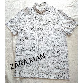 ザラ(ZARA)のZARA MAN 】半袖シャツ 白地 ドクロ柄(シャツ)