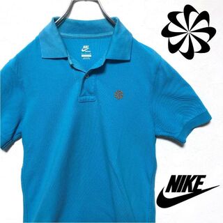 ナイキ(NIKE)のNIKE（ナイキ）風車ロゴ　ブルー　半袖　ポロシャツ(ポロシャツ)