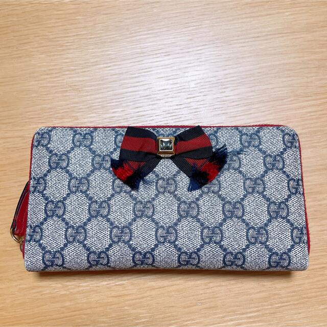 Gucci(グッチ)のグッチ GGスプリーム 長財布ラウンドファスナー  スワロフスキー GUCCI レディースのファッション小物(財布)の商品写真