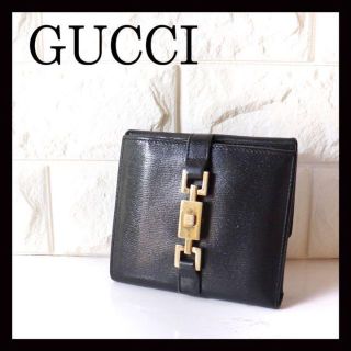 グッチ(Gucci)のGUCCI グッチ 折り財布 ジャッキー レザー ブラック(折り財布)