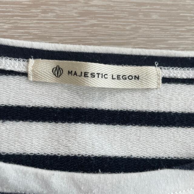 MAJESTIC LEGON(マジェスティックレゴン)のボーダー Tシャツ トップス 半袖 レース カットソー マジェスティックレゴン レディースのトップス(Tシャツ(半袖/袖なし))の商品写真