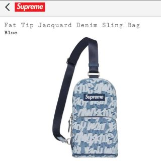 シュプリーム(Supreme)の【人気Blue】Fat Tip Jacquard Denim Sling Bag(ショルダーバッグ)