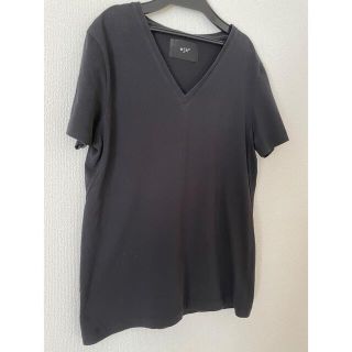 ダブルジェーケー(wjk)のwjk ダブルジェーケー Tシャツ　半袖 Vネック ブラック　L(Tシャツ/カットソー(半袖/袖なし))