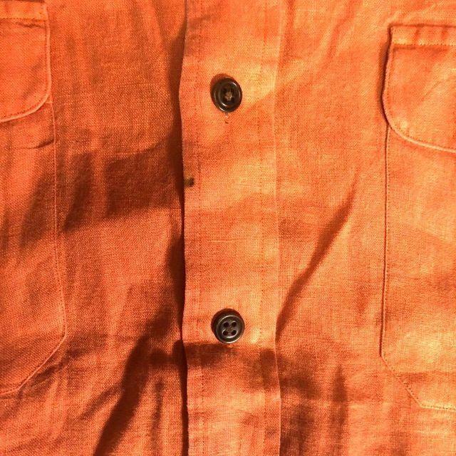 POLO RALPH LAUREN(ポロラルフローレン)のポロ ラルフローレン 無地 リネン 長袖シャツ XXL 2XL オレンジ メンズのトップス(シャツ)の商品写真