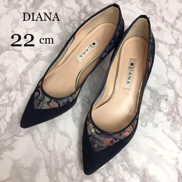 DIANA - DIANA ダイアナ パンプス レース スエード ヒール 日本製 (22 ...