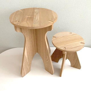 組み立てテーブル　ジャグ台　木製　椅子　キャンプ　サイドテーブル　２個セット(コーヒーテーブル/サイドテーブル)