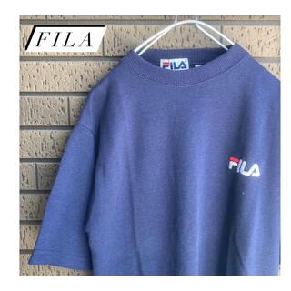 フィラ(FILA)の《FILA》フィラ Tシャツ ヘビィウェイト 刺繍ロゴ ネイビー(Tシャツ/カットソー(半袖/袖なし))