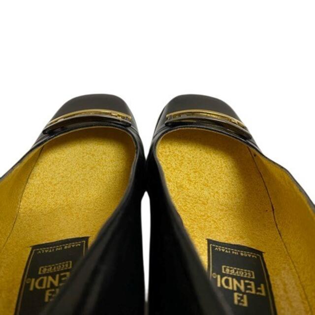 FENDI(フェンディ)のフェンディ　スクエアトゥ　フォーマル　レザーパンプス　バックル　美品　35 レディースの靴/シューズ(ハイヒール/パンプス)の商品写真