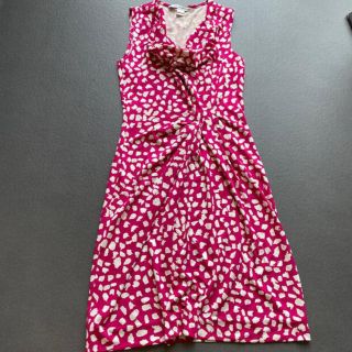 ダイアンフォンファステンバーグ(DIANE von FURSTENBERG)のサイズ0  ダイアン　ワンピース　ピンク　ドット　DIANE(ミニワンピース)