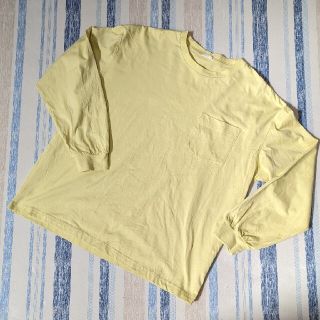 ジーユー(GU)のused 水洗いのみ　GU　メンズロンT yellow size L(Tシャツ/カットソー(七分/長袖))