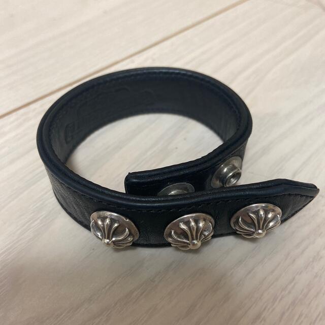 Chrome Hearts クロムハーツ レザーブレスレット 3ボタン 【代引可