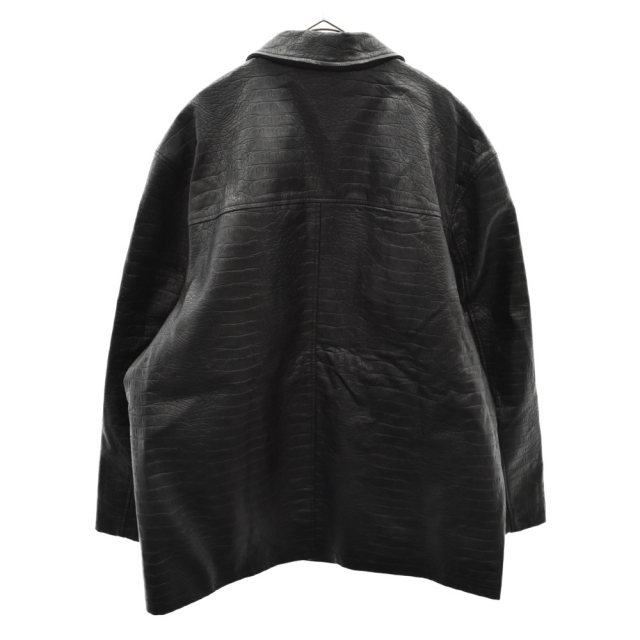 Supreme(シュプリーム)のSUPREME シュプリーム 22SS Faux Croc Car Coat フェイクレザージャケット カーコート ブラック メンズのジャケット/アウター(フライトジャケット)の商品写真