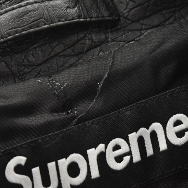 Supreme(シュプリーム)のSUPREME シュプリーム 22SS Faux Croc Car Coat フェイクレザージャケット カーコート ブラック メンズのジャケット/アウター(フライトジャケット)の商品写真