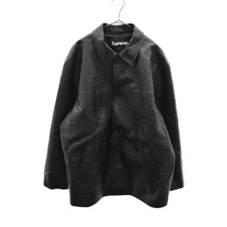 シュプリーム(Supreme)のSUPREME シュプリーム 22SS Faux Croc Car Coat フェイクレザージャケット カーコート ブラック(フライトジャケット)