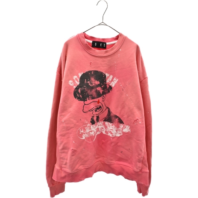 SOMEIT サミット 21AW SOS CREWNECK SWEATSHIRT エスオーエス クルーネックスウェットトレーナー ピンク