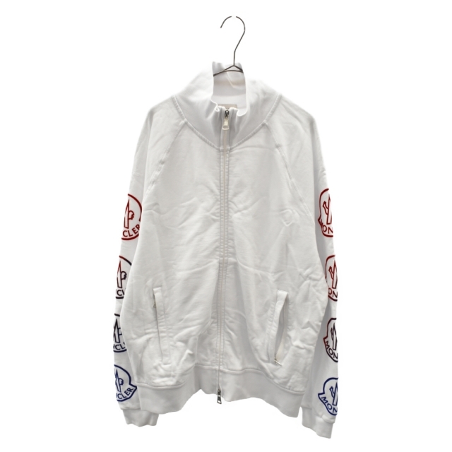 MONCLER モンクレール 21AW GRADATION LOGO ZIP UP SWEATSHIRT G20918G00047 グラデーションロゴ ジップアップスウェットトレーナー ホワイト