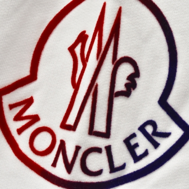 MONCLER モンクレール 21AW GRADATION LOGO ZIP UP SWEATSHIRT G20918G00047 グラデーションロゴ ジップアップスウェットトレーナー ホワイト