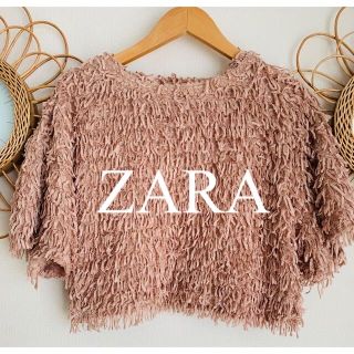 ザラ(ZARA)のタツミ様専用　ZARA ザラ　フリンジ　トップス　Tシャツ　ピンク　人気　完売(Tシャツ(半袖/袖なし))