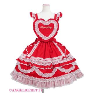 アンジェリックプリティー(Angelic Pretty)のHeart胸あて付スカートセット(ひざ丈スカート)