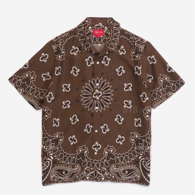 supreme  Bandana Silk S/S Shirt L BROWN