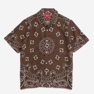 シュプリーム(Supreme)のsupreme  Bandana Silk S/S Shirt L BROWN(シャツ)