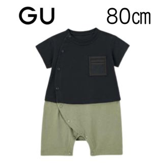 ユニクロ(UNIQLO)の【新品未使用】GU BABY セパオール (半袖・メッシュポケット) 80(カバーオール)