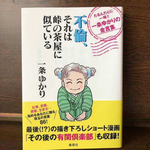 集英社(シュウエイシャ)の不倫、それは峠の茶屋に似ているたるんだ心に一喝！！一条ゆかりの金言集 エンタメ/ホビーの本(文学/小説)の商品写真