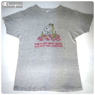 チャンピオン(Champion)の80S チャンピオン トリコタグ 高級スヌーピー3段染み込みプリント天竺Tシャツ(Tシャツ/カットソー(半袖/袖なし))