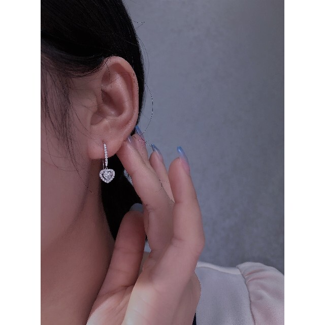 ハート形　天然ダイヤモンドピアス0.3ct　k18