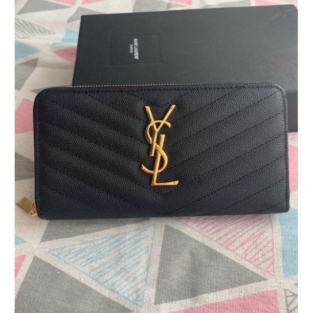 売り人気 41 美品 イヴ サンローラン カサンドラ キャビアスキン V ...