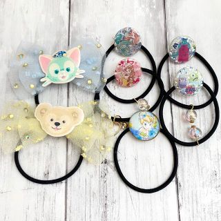 未使用　ハンドメイド　レジン　ディズニーヘアゴム セット　まとめ売り　リボン(ヘアアクセサリー)