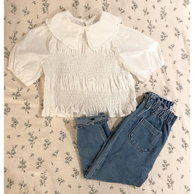 ZARA KIDS(ザラキッズ)のZara kids ブラウス　デニム　セット2-3Y98cm キッズ/ベビー/マタニティのキッズ服女の子用(90cm~)(ブラウス)の商品写真