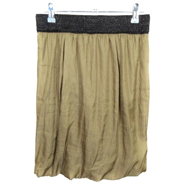 Ballsey(ボールジィ)のボールジー トゥモローランド スカート 台形 ひざ丈 ギャザー 38 ベージュ レディースのスカート(ひざ丈スカート)の商品写真